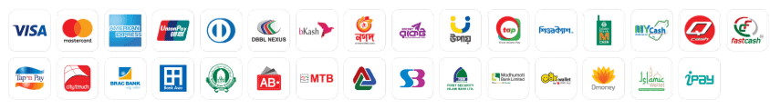 Accepted payments: bKash, Nagad, Rocket, Visa, Mastercard
